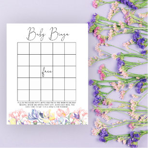 Baby in bloom Baby shower bingo game