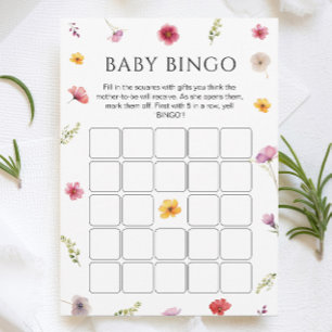 Baby in Bloom Baby Shower  Bingo Game Card