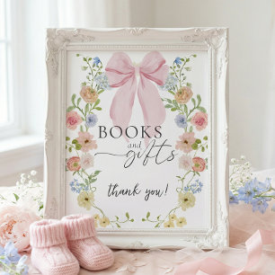 Baby in Bloom Baby Shower Books Gifts Sign