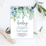 Baby in Bloom baby shower boy Invitation<br><div class="desc">Watercolor blue floral Baby in Bloom Baby Shower invitation boy</div>