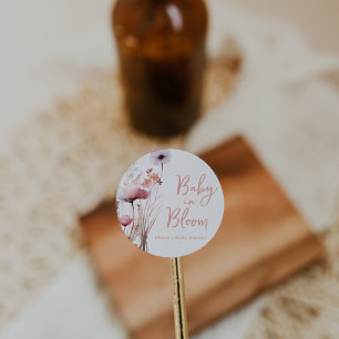 Baby in Bloom Baby Shower Classic Round Sticker