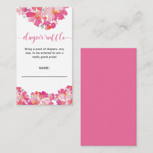 Baby in Bloom Baby Shower Diaper Raffle Floral Enclosure Card