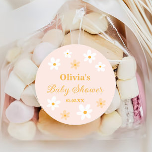 Baby In Bloom Baby Shower Favour Classic Round Sticker