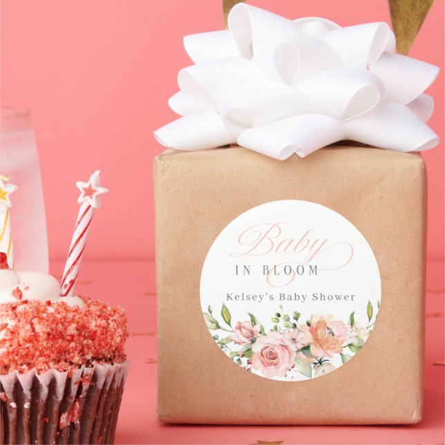 Baby In Bloom Baby Shower Favour Stickers (Party)