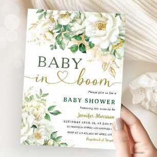 Baby In Bloom Baby Shower Floral Gender Neutral Invitation