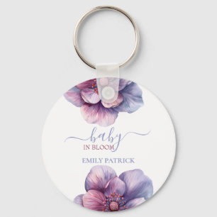 Baby in bloom baby shower floral key ring