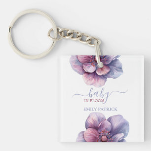 Baby in bloom baby shower floral key ring