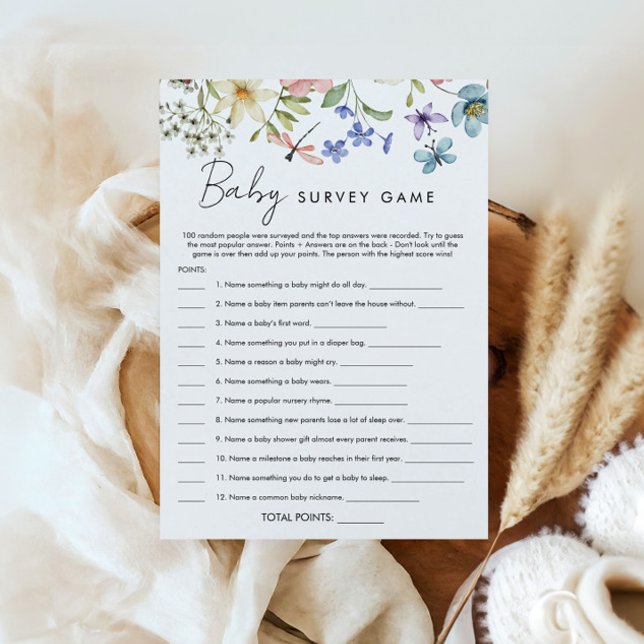 Baby in Bloom Baby Shower Game Card (Creator Uploaded)