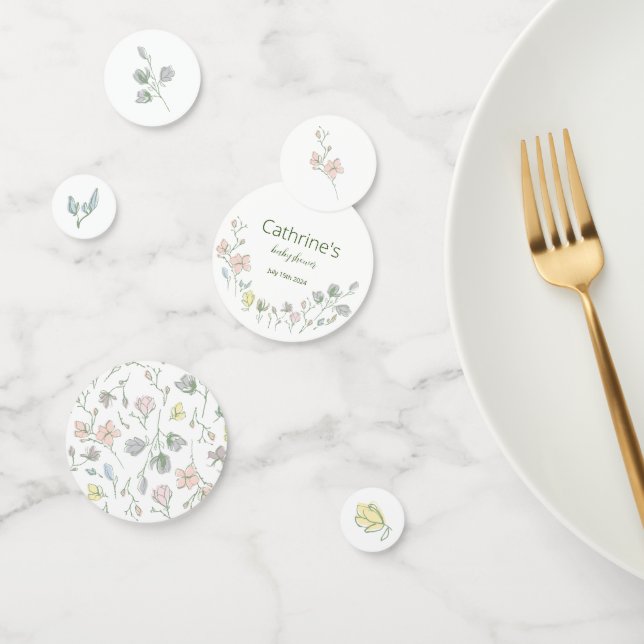 Baby in Bloom Baby Shower Gender Neutral Confetti (Group)