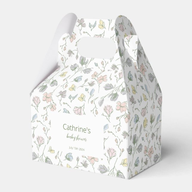 Baby in Bloom Baby Shower Gender Neutral Favour Box (Front Side)