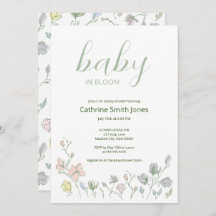 Baby in Bloom Baby Shower Gender Neutral Invitation