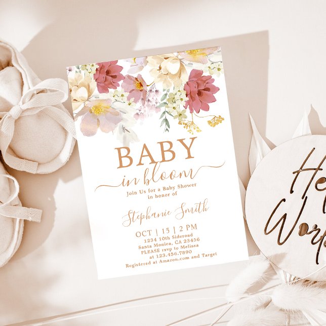 Baby in Bloom Baby Shower Girl Invitation (Creator Uploaded)