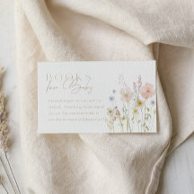 Baby In Bloom Baby Shower Insert Card Book Request