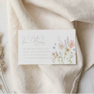 Baby In Bloom Baby Shower Insert Card Book Request