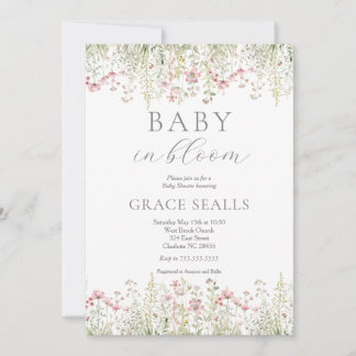 baby in Bloom Baby Shower Invitation