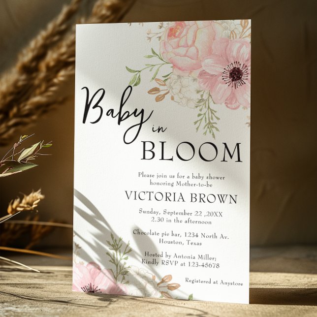 Baby in Bloom Baby Shower Invitation (Creator Uploaded)