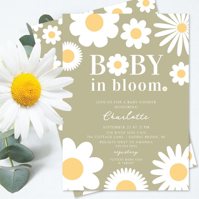 Baby In Bloom Baby Shower Invitation (Creator Uploaded)