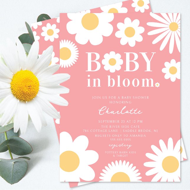 Baby In Bloom Baby Shower Invitation (Creator Uploaded)