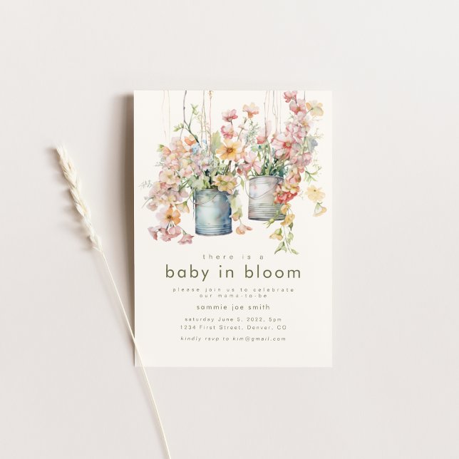 Baby in Bloom Baby Shower Invitation (Creator Uploaded)