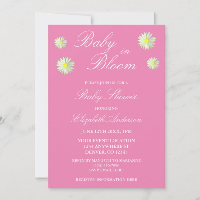 Baby In Bloom Baby Shower Invitation (Front)