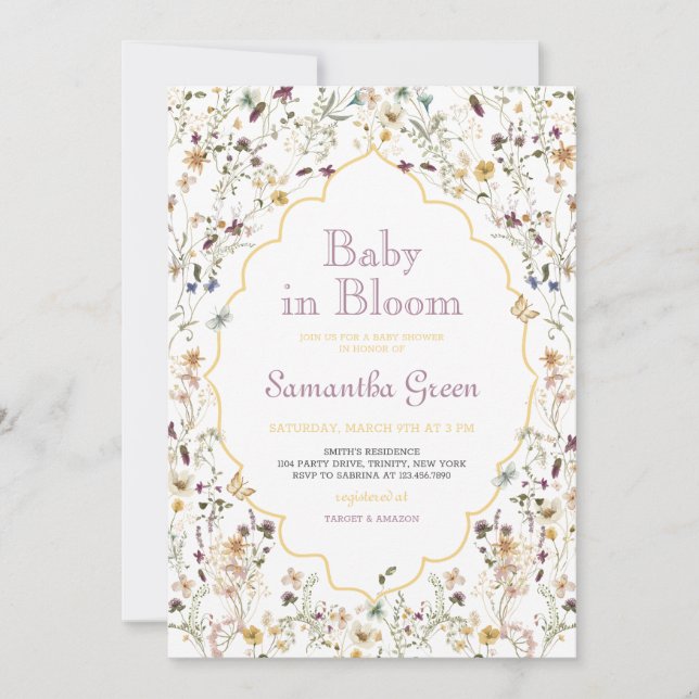 Baby in Bloom Baby Shower Invitation (Front)