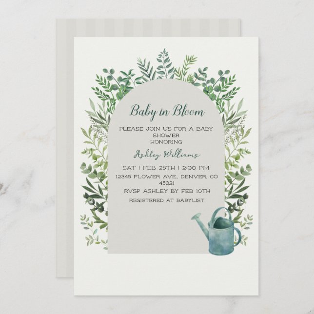 Baby in Bloom Baby Shower Invitation  (Front/Back)