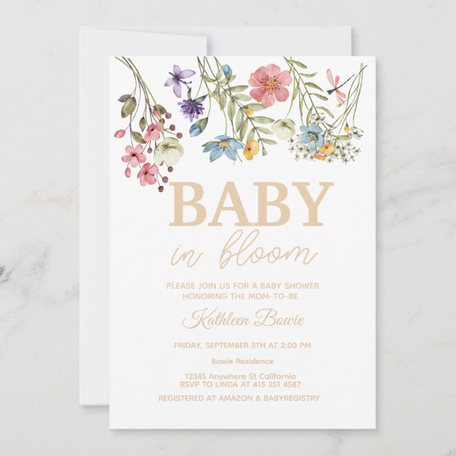 Baby in Bloom Baby Shower Invitation Bundle (Front)