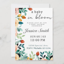 Baby in Bloom Baby Shower Invite