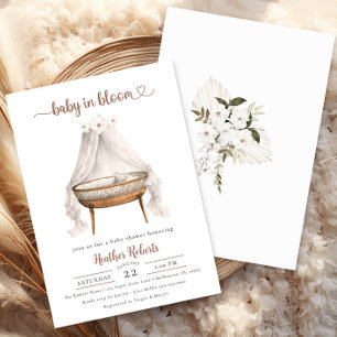 Baby in Bloom Baby Shower Invite Boho Neutral