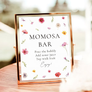 Baby in Bloom Baby Shower Momosa Bar Poster