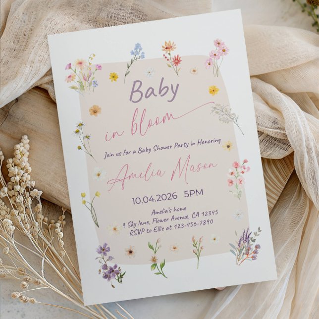 Baby in Bloom Baby Shower Party Invitation (Creator Uploaded)