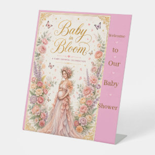 Baby in Bloom Baby Shower Pedestal Sign