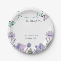 Baby In Bloom Baby Shower Purple Floral 