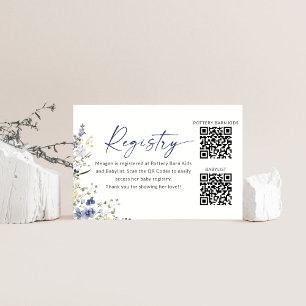 Baby In Bloom Baby Shower Registry Card QR Codes