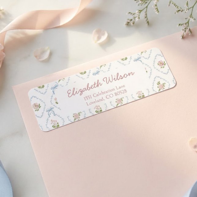 Baby in Bloom Baby Shower Return Address (Creator Uploaded)