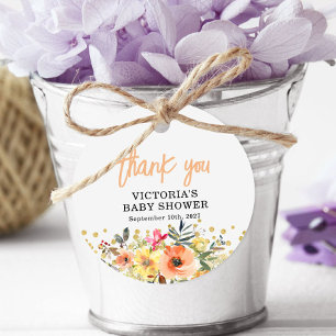 Baby in Bloom Baby Shower Scalloped Favour Tags