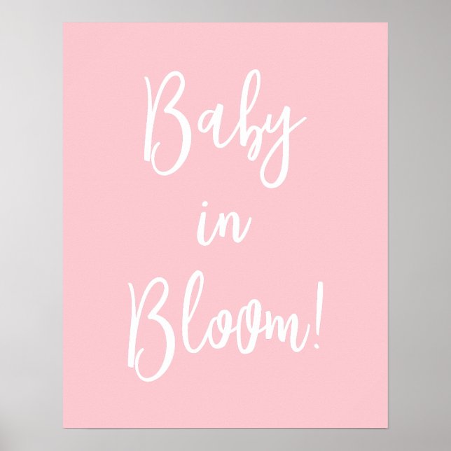 Baby in Bloom baby shower sign (Front)