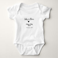 Baby in bloom baby shower simple black heart date