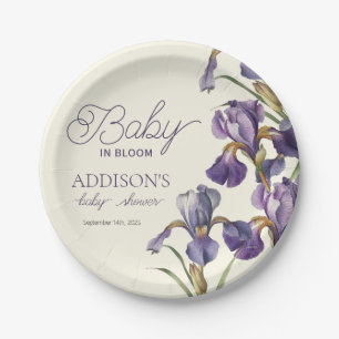 Baby In Bloom Baby Shower Spring summer floral Paper Plate