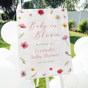 Baby in Bloom Baby Shower Welcome Acrylic Sign