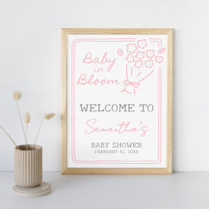 Baby In Bloom Baby Shower Welcome Sign
