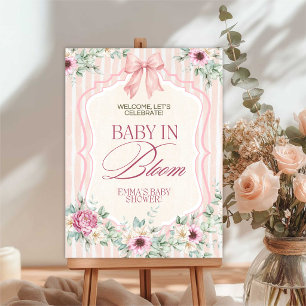 Baby in Bloom Baby Shower Welcome Sign, Garden Poster