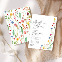 Baby in Bloom Baby Shower Wildflower Border