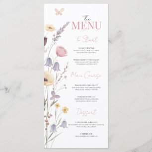 Baby in Bloom Baby Shower Wildflowers Menu