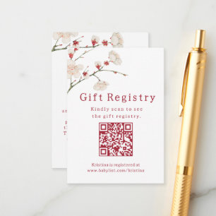 Baby in Bloom Blossom Gift Registry Baby Shower  Enclosure Card