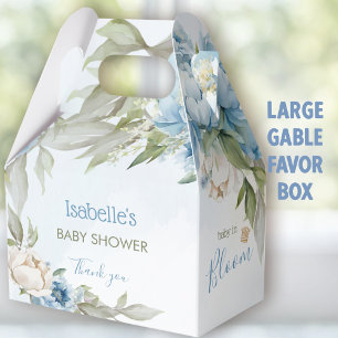 Baby In Bloom Blue Boy Baby Shower Large Gable Favour Box