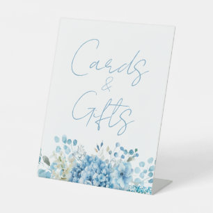 Baby In Bloom Blue Floral Cards Gifts Baby Shower Pedestal Sign