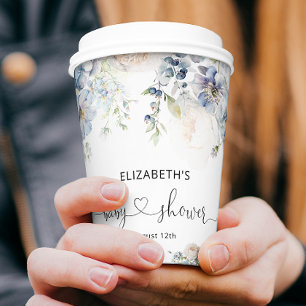 Baby in Bloom Blue Garden Baby Shower Paper Cups