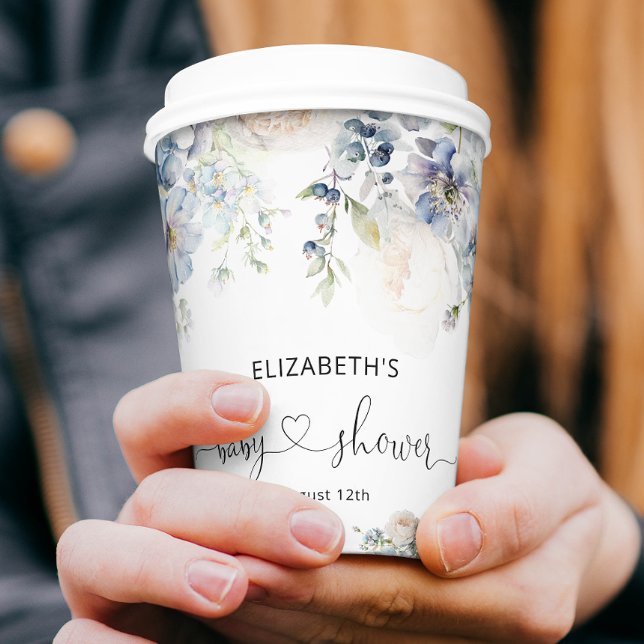 Baby in Bloom Blue Garden Baby Shower Paper Cups (Creator Uploaded)