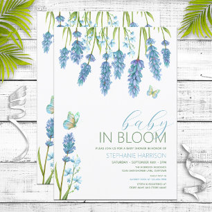 Baby in Bloom Blue Wildflower Baby Shower Invitation